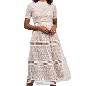 Baltic Born Cream Lace Midi Dress